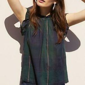 Anthropologie Isabella Sinclair Plaid Ruffle top